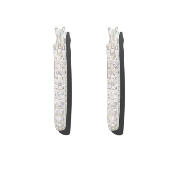 NEW … CRYSTAL HAZE Mini “Serena” Silver Hoops - Picture 2 of 6